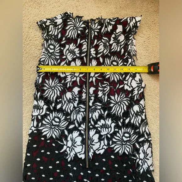 Floral Black and White Sleeveless Dress US 6 - Picture 3 of 10